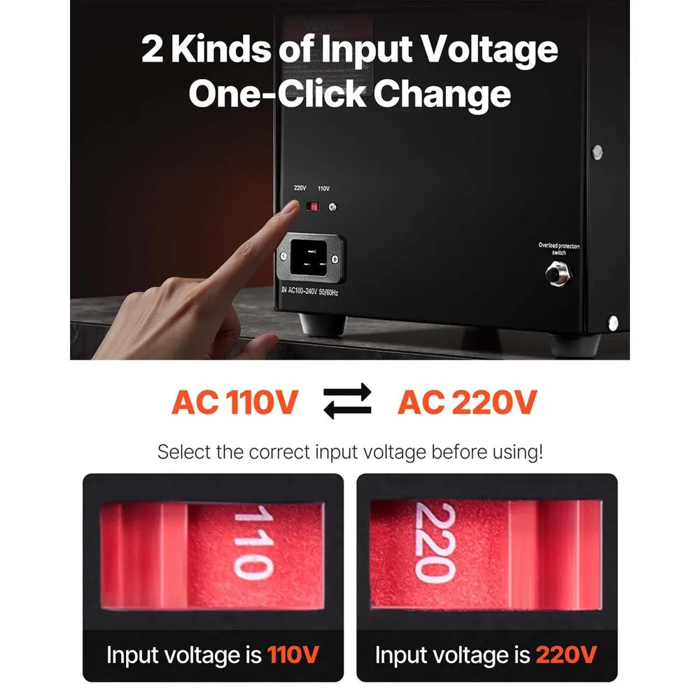 VEVOR Voltage Converter Transformer, 5000W, Heavy Duty Step Up/Down Transformer, Convert from 110 Volt to 220 Volt and  from 220 Volt to 110 Volt, with US Outlet EU Outlet 5V USB Port, CE Certified