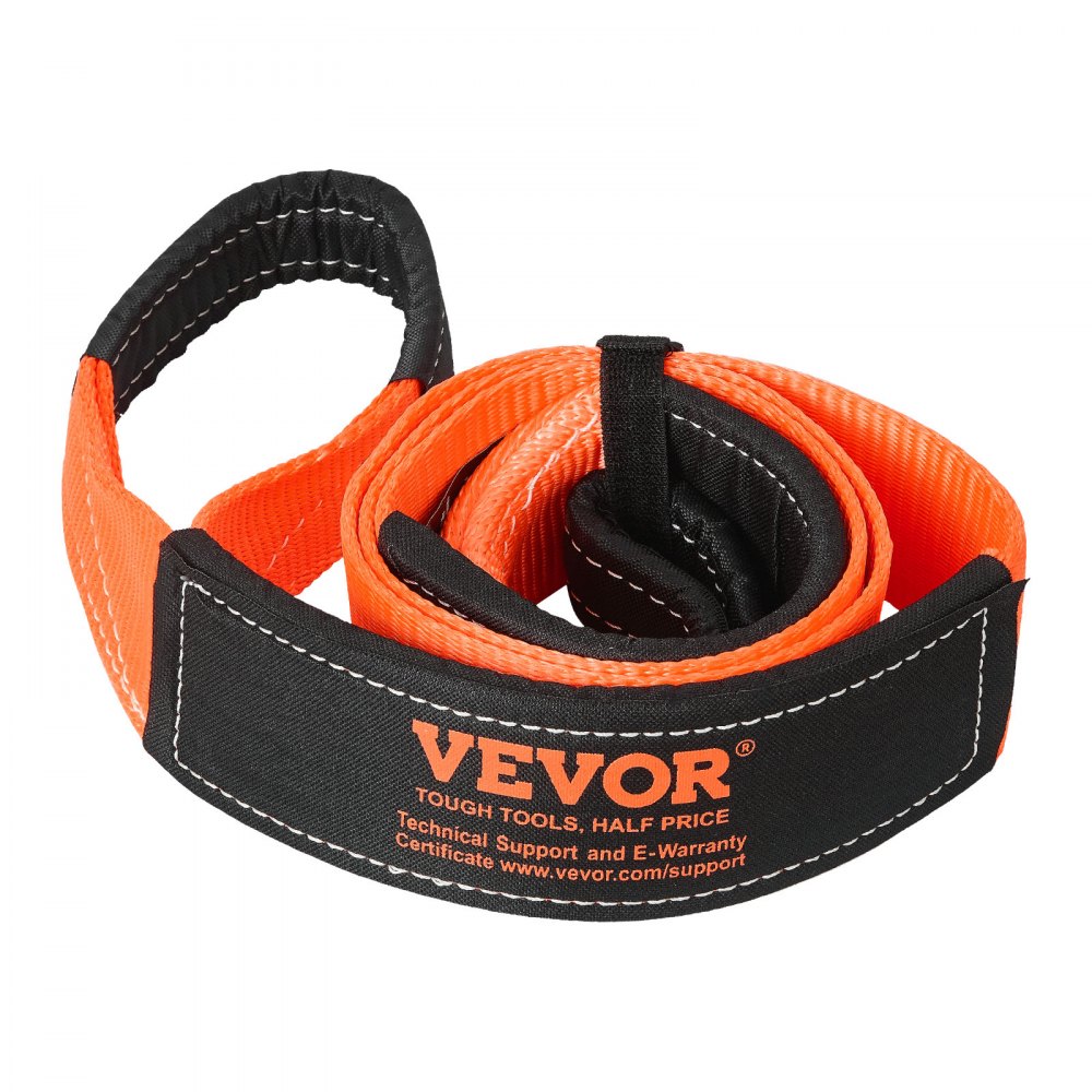 VEVOR Recovery Tow Strap 3 inches, 8 feet 36,000 lbs Break Strength, Triple Reinforced Loop Straps, Tree Saver, Winch Line Extension Strap, Off Road Towing and Recovery, Extreme Weather Resistance