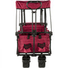 VEVOR Extra Large Collapsible Garden Cart with Removable Canopy, Folding Wagon Utility Carts with Wheels and Rear Storage, Wagon Cart for Garden, Camping, Grocery Cart, Shopping Cart, Red
