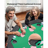 VEVOR Foldable Poker Table, 8 Player 48 in Folding Casino Leisure Table with Padded Rails & Cup Holders, Octagonal Portable Game Tables with Felt & Metal Legs, for Texas Hold'em Game and Blackjack