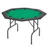 VEVOR Foldable Poker Table, 8 Player 48 in Folding Casino Leisure Table with Padded Rails & Cup Holders, Octagonal Portable Game Tables with Felt & Metal Legs, for Texas Hold'em Game and Blackjack