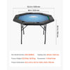 VEVOR Foldable Poker Table, 8 Player 48 in Folding Casino Leisure Table with Padded Rails & Cup Holders, Octagonal Portable Game Tables with Felt & Metal Legs, for Texas Hold'em Game and Blackjack