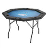 VEVOR Foldable Poker Table, 8 Player 48 in Folding Casino Leisure Table with Padded Rails & Cup Holders, Octagonal Portable Game Tables with Felt & Metal Legs, for Texas Hold'em Game and Blackjack