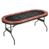 VEVOR Foldable Poker Table, 8 Player 72 in Folding Casino Leisure Table with Padded Rails and Cup Holders, Oval Portable Game Tables with Felt & Metal Legs, for Texas Hold'em Game and Blackjack
