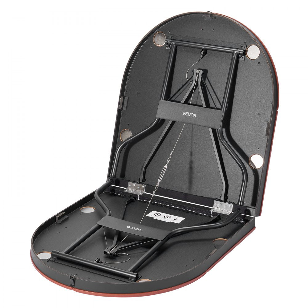 VEVOR Foldable Poker Table, 8 Player 72 in Folding Casino Leisure Table with Padded Rails and Cup Holders, Oval Portable Game Tables with Felt & Metal Legs, for Texas Hold'em Game and Blackjack