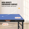 VEVOR Ping Pong Table, Mid-Size Table Tennis Game, Indoor MDF Table Tennis Table, Foldable Portable Complete Ping Pong Table Set with Net, 2 Paddles, 3 Balls, Carry Bag, Handle (No Assembly Required)