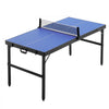 VEVOR Ping Pong Table, Mid-Size Table Tennis Game, Indoor MDF Table Tennis Table, Foldable Portable Complete Ping Pong Table Set with Net, 2 Paddles, 3 Balls, Carry Bag, Handle (No Assembly Required)