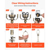 VEVOR Lamp Rewire Kit, E26 Lamp Socket with 12 ft Matching Cord, Antique Bronze Finish, Lamps Making Kit with All Essential Hardware, Light Wiring Kits for Table & Floor Lamps, DIY Rewire or Repair
