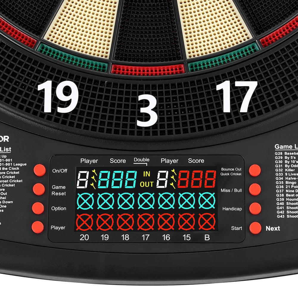 VEVOR Electronic Dart Board, 13.5" Target Dartboard with 43 Games & 200+ Variations for Up to 8 Players, 6 Dart Shafts with Flights & 50 Soft Tips, Color LCD Scoring Screen for Home Party Game Rooms
