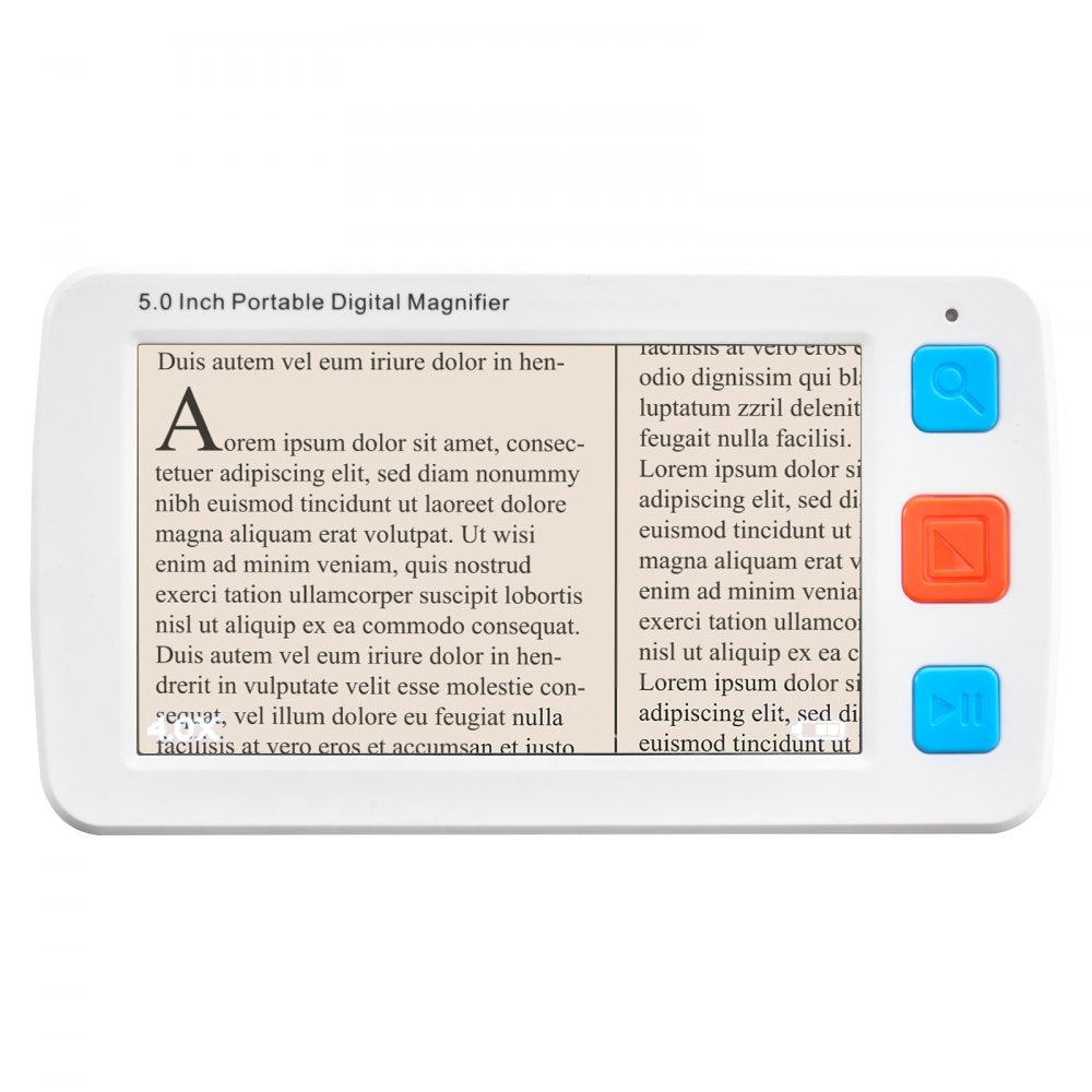 VEVOR Portable Digital Magnifier, 5-inch HD Electronic Video Magnifier for Low Version, 4X - 32X Zoom Electronic Reading Aid with 17 Color Mode, AV Output, Foldable Handle & 5-Level Screen Brightness