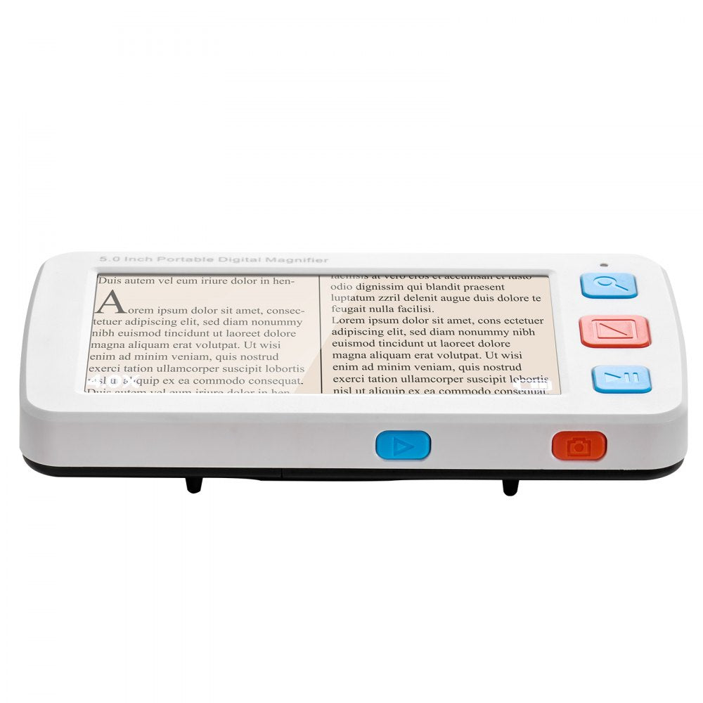 VEVOR Portable Digital Magnifier, 5-inch HD Electronic Video Magnifier for Low Version, 4X - 32X Zoom Electronic Reading Aid with 17 Color Mode, AV Output, Foldable Handle & 5-Level Screen Brightness