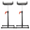 VEVOR 2-Pack Roller Stands, 250 lbs Load Capacity, 27-43 in Adjustable Height, Folding Heavy Duty with Polished Steel Roller Head & Edge Guides, for Table Saw Outfeed Woodworking Extension Support