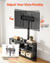 VEVOR TV Stand with Mount, 45.3 Inch, Corner TV Stand Console with Power Outlet, for 32-75 Inch TVs, Height Adjustable Swivel Entertainment Center with Storage & LED Lights, for Living Room, Black
