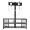 VEVOR TV Stand with Mount, 45.3 Inch, Corner TV Stand Console with Power Outlet, for 32-75 Inch TVs, Height Adjustable Swivel Entertainment Center with Storage & LED Lights, for Living Room, Black