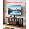 VEVOR TV Stand with Mount, 47.2 Inch, TV Stand Console with Power Outlet & Storage Drawers, for 32-75 Inch TVs, Height Adjustable Entertainment Center with LED Lights, for Living Room, Rustic Brown