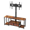 VEVOR TV Stand with Mount, 47.2 Inch, TV Stand Console with Power Outlet & Storage Drawers, for 32-75 Inch TVs, Height Adjustable Entertainment Center with LED Lights, for Living Room, Rustic Brown