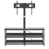 VEVOR TV Stand with Mount, 47.2 Inch, TV Stand Console with Power Outlet, for 32-75 Inch TVs, Height Adjustable Swivel Entertainment Center with Open Storage Shelf, for Living Room Bedroom, Black