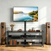 VEVOR TV Stand with Mount, 47.2 Inch, TV Stand Console with Power Outlet, for 32-75 Inch TVs, Height Adjustable Swivel Entertainment Center with Open Storage Shelf, for Living Room Bedroom, Black