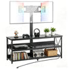 VEVOR TV Stand with Mount, 47.2 Inch, TV Stand Console with Power Outlet, for 32-75 Inch TVs, Height Adjustable Swivel Entertainment Center with Open Storage Shelf, for Living Room Bedroom, Black