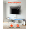VEVOR TV Stand with Mount, 59.1 Inch, Swivel TV Stand Console with Power Outlet, for 32-75 Inch TVs, Height Adjustable Modern Entertainment Center with Storage & LED Lights, for Living Room, White
