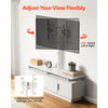 VEVOR TV Stand with Mount, 59.1 Inch, Swivel TV Stand Console with Power Outlet, for 32-75 Inch TVs, Height Adjustable Modern Entertainment Center with Storage & LED Lights, for Living Room, White