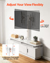 VEVOR TV Stand with Mount, 59.1 Inch, Swivel TV Stand Console with Power Outlet, for 32-75 Inch TVs, Height Adjustable Modern Entertainment Center with Storage & LED Lights, for Living Room, White