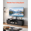 VEVOR TV Stand with Mount, 59.1 Inch, Swivel TV Stand Console with Power Outlet, for 32-75 Inch TVs, Height Adjustable Modern Entertainment Center with Storage & LED Lights, for Living Room, Black