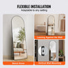 VEVOR Curved Tall Mirror, 65'' x 22'', Spacious Standalone or Wall Mount Reflective Surface with Aluminum Frame, Comprehensive View Dress Mirror for Bedroom or Living Space, Black