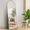 VEVOR Curved Tall Mirror, 65'' x 22'', Spacious Standalone or Wall Mount Reflective Surface with Aluminum Frame, Comprehensive View Dress Mirror for Bedroom or Living Space, Black