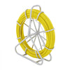 VEVOR Fish Tape Fiberglass, 425 ft, 1/4 inch, Duct Rodder Fishtape Wire Puller, Cable Running Rod with Steel Reel Stand, 3 Pulling Heads, Fishing Tools for Walls and Electrical Conduit, Non-Conductive