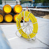 VEVOR Fish Tape Fiberglass, 656 ft, 1/4 inch, Duct Rodder Fishtape Wire Puller, Cable Running Rod with Steel Reel Stand, 3 Pulling Heads, Fishing Tools for Walls and Electrical Conduit, Non-Conductive
