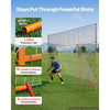 VEVOR Soccer Goal 16 x 7 FT Soccer Goal for Backyard with Iron Frame PE Net, Durable Backstop, Target Net, Ground Stakes, Ropes, for Youth & Adults, Outdoor Sports, Backyard Games, Practice Training