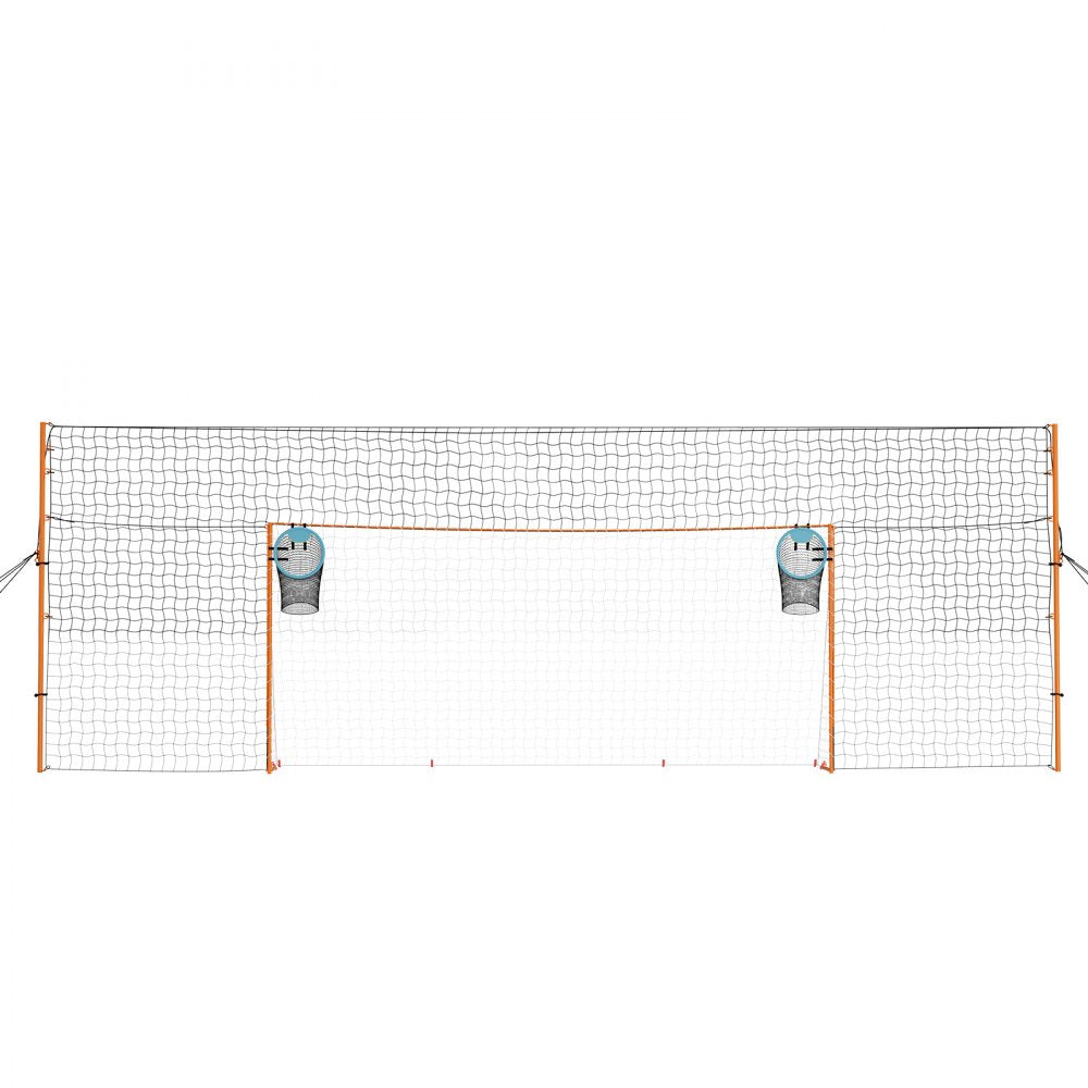 VEVOR Soccer Goal 16 x 7 FT Soccer Goal for Backyard with Iron Frame PE Net, Durable Backstop, Target Net, Ground Stakes, Ropes, for Youth & Adults, Outdoor Sports, Backyard Games, Practice Training
