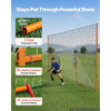 VEVOR Soccer Goal 9 x 5 FT Soccer Goal for Backyard with Iron Frame PE Net, Durable Backstop, Target Net, Ground Stakes, Ropes, for Youth & Adults, Outdoor Sports, Backyard Practice Training Games