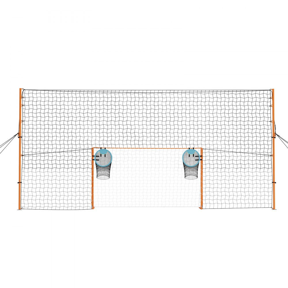 VEVOR Soccer Goal 9 x 5 FT Soccer Goal for Backyard with Iron Frame PE Net, Durable Backstop, Target Net, Ground Stakes, Ropes, for Youth & Adults, Outdoor Sports, Backyard Practice Training Games