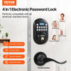 VEVOR Keyless Entry Door Lock with Handle, Electronic Keypad Entry Lever, Password and Key Unlock Combination, Auto-Locking Keypad with Deadbolt, One-time Password, for Front Door, Matte Black