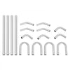 VEVOR Exhaust Kit, 16pcs, DIY Universal Stainless Steel Exhaust Kit with Slip-Fit Joint & Large Exhaust Tube, Rust-Proof Exhaust Pipe for Exhaust System, Fit for Garage/Auto Repair Store/4S Store