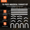 VEVOR Exhaust Kit, 16pcs, DIY Universal Galvanized Steel Exhaust Kit with Slip-Fit Joint & Large Exhaust Tube, Rust-Proof Exhaust Pipe for Exhaust System, Fit for Garage/Auto Repair Store/4S Store