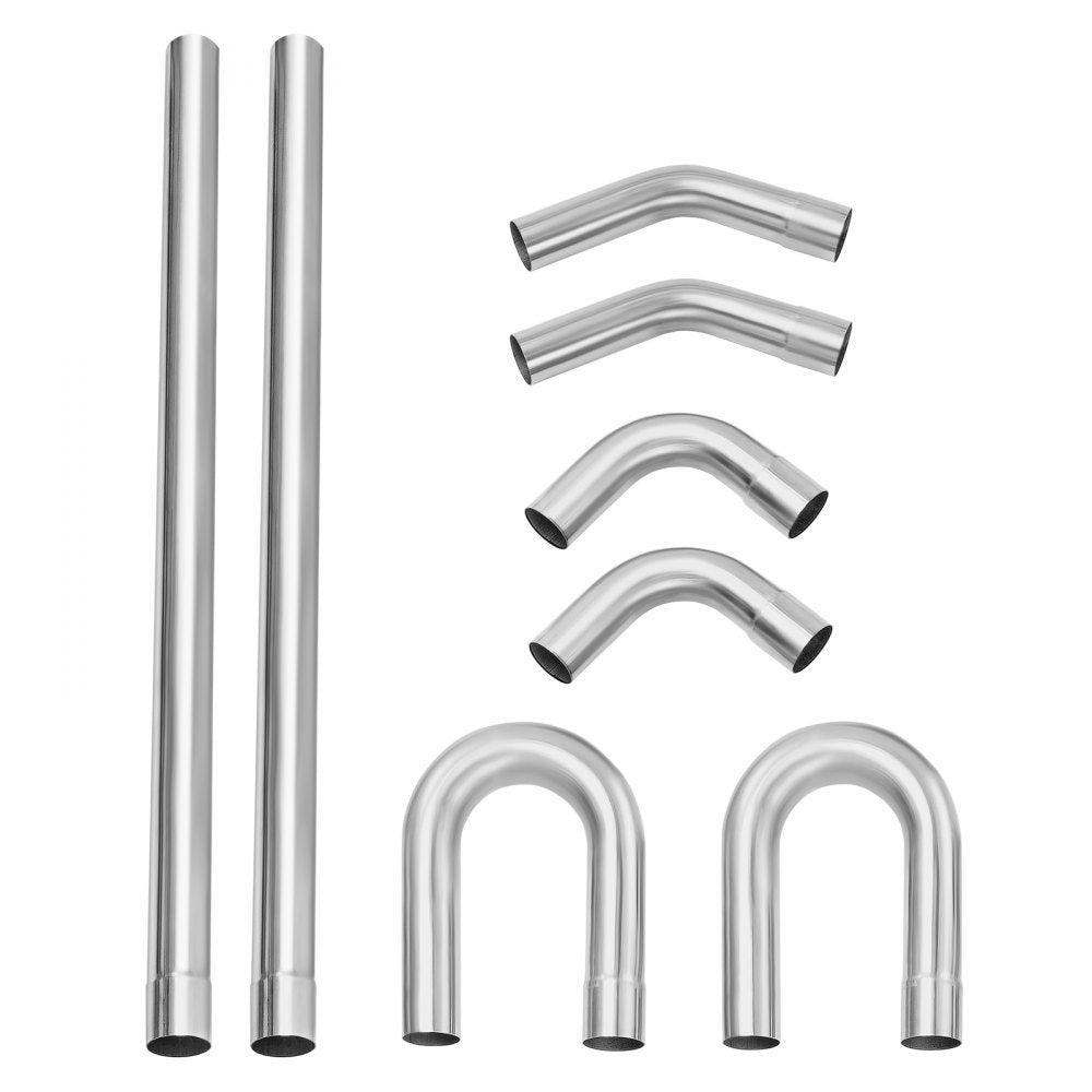 VEVOR Exhaust Kit, 8 Pieces, DIY Universal Galvanized Steel Exhaust Kit with Slip-Fit Joint & Large Exhaust Tube, Rust-Proof Exhaust Pipe for Exhaust System, Fit for Garage/Auto Repair Store/4S Store