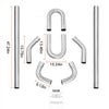 VEVOR Exhaust Kit, 8 Pieces, DIY Universal Galvanized Steel Exhaust Kit with Slip-Fit Joint & Large Exhaust Tube, Rust-Proof Exhaust Pipe for Exhaust System, Fit for Garage/Auto Repair Store/4S Store
