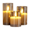 VEVOR Gray Flickering Flameless Candles, Set of 3 Battery Operated Flameless Led Candles with 10-Key Remote and Timer, Real Wax & Warm Color Flickering Light for Festival Wedding Home Party Decor