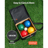 VEVOR Bocce Ball Set, 100 mm, with 8 Resin Balls, Pallino, Carrying Bag and Measuring Rope, Red/Green/Blue/Yellow 4 Colors, for 2 to 8 Players, Bocce Ball Game Set for Beach, Lawn, Family Backyard