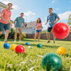 VEVOR Bocce Ball Set, 107 mm, with 8 Resin Balls, Pallino, Carrying Bag and Measuring Rope, Red/Green/Blue/Yellow 4 Colors, for 2 to 8 Players, Bocce Ball Game Set for Beach, Lawn, Family Backyard