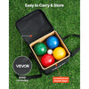 VEVOR Bocce Ball Set, 90 mm, with 8 Resin Balls, Pallino, Carrying Bag and Measuring Rope, Red/Green/Blue/Yellow 4 Colors, for 2 to 8 Players, Bocce Ball Game Set for Beach, Lawn, Family Backyard