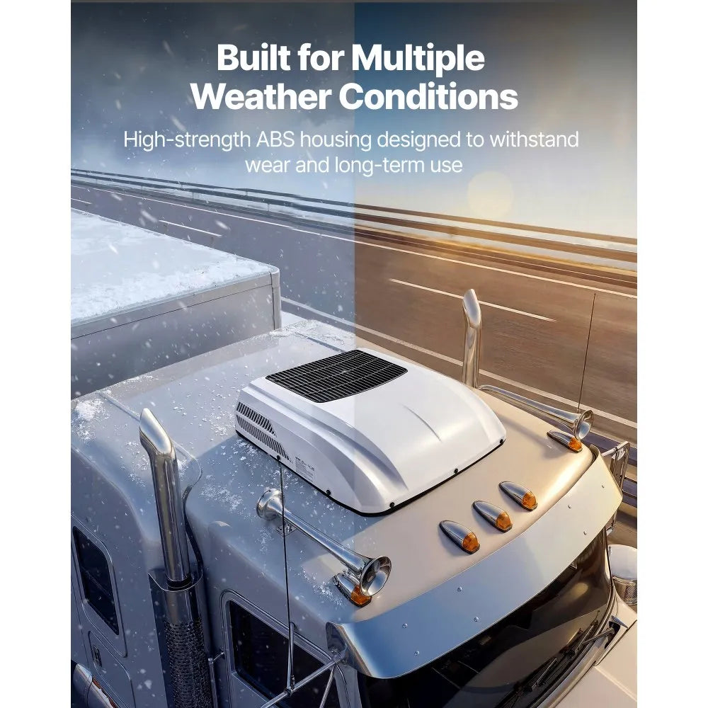 VEVOR Truck Air Conditioner, 12V 10000 BTU RV Rooftop AC Unit, 350 m³/h Airflow, Cooling & Heating 2 in 1 Function Cab Air Conditioner, Quiet A/C Unit for Semi Truck Trailer Motorhome Tractor Caravan