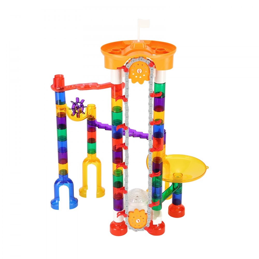 VEVOR Marble Run Set, 153 PCS with Motorized Elevator, with 30 Plastic Marbles, Marble Maze Building Block Brain Game, Educational Learning Race Track STEM Toys, for Kids, Boys, Girls Ages 3 + Years