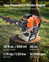 VEVOR Gas Pole Saw, 43CC 2 Stroke Gas Powered Pole Saws with 10 in Cutting Bar, Cordless Tree Trimmer with Rotatable Head, 6.9 to 11.8 ft Extendable, Powerful Chainsaw for Tree Trimming Pruning