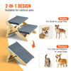 VEVOR Wooden Pet Steps, Convertible 2-in-1 Dog Stairs and Ramp for Beds, Sofas, and Vehicles, Supports Small to Large Animals up to 110 lbs, Foldable Design for Easy Storage