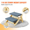 VEVOR Wooden Pet Steps, Convertible 2-in-1 Dog Stairs and Ramp for Beds, Sofas, and Vehicles, Supports Small to Large Animals up to 110 lbs, Foldable Design for Easy Storage