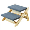 VEVOR Wooden Pet Steps, Convertible 2-in-1 Dog Stairs and Ramp for Beds, Sofas, and Vehicles, Supports Small to Large Animals up to 110 lbs, Foldable Design for Easy Storage